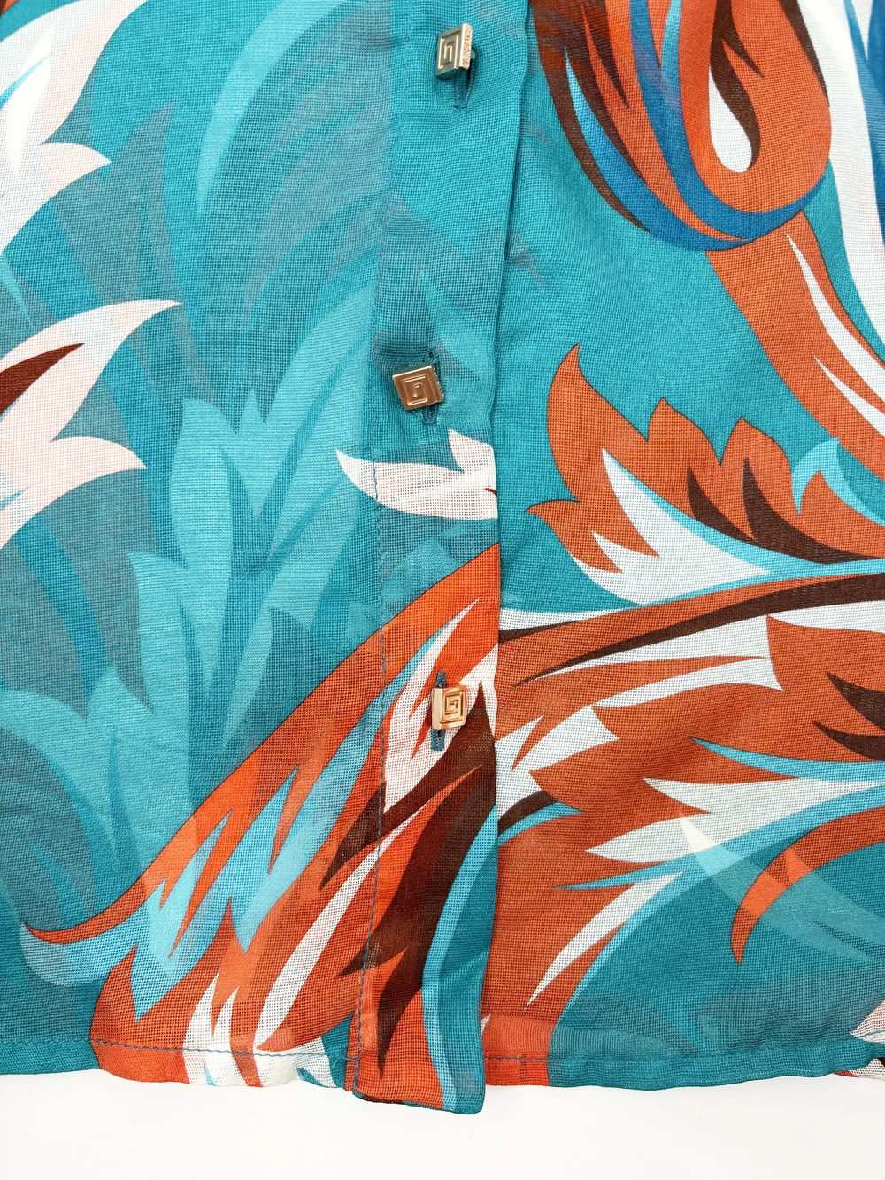 Gianni Versace S/S 2002 blue & orange printed silk shirt — JAMES